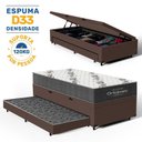 Ver imagem 2 de Cama Box Baú com Colchão de Espuma D33 Ortobom Airtech 100 + Auxiliar Unique Solteiro 88cm