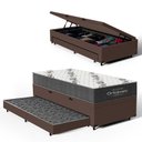Ver imagem 1 de Cama Box Baú com Colchão de Espuma D33 Ortobom Airtech 100 + Auxiliar Unique Solteiro 88cm