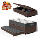 Ver imagem 3 de Cama Box Baú com Colchão de Espuma D33 Ortobom Airtech 100 + Auxiliar Unique Solteiro 88cm