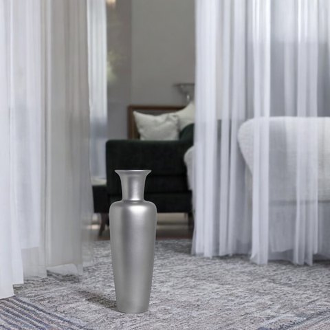 Vaso Grande Decoração de Sala Madri Cinza Carbon 70x24cm