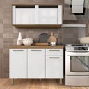 Ver imagem 2 de Cozinha Modulada com Vidro 2 Peças Tieli Boreal/branco - Móveis Arapongas Boreal/branco