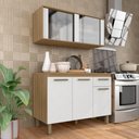 Ver imagem 3 de Cozinha Modulada com Vidro 2 Peças Tieli Boreal/branco - Móveis Arapongas Boreal/branco
