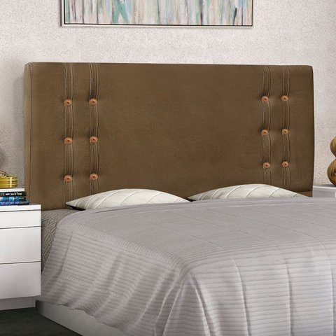 Cabeceira Solteiro Suede 90cm Gênova Marrom