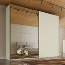 Ver imagem 1 de Guarda Roupa Hanover 02 Pts Flutuantes 100 MDF com 1 Espelho - Mademarcs