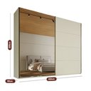 Ver imagem 4 de Guarda Roupa Hanover 02 Pts Flutuantes 100 MDF com 1 Espelho - Mademarcs