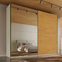 Ver imagem 3 de Guarda Roupa Hanover 02 Pts Flutuantes 100 MDF com 1 Espelho - Mademarcs