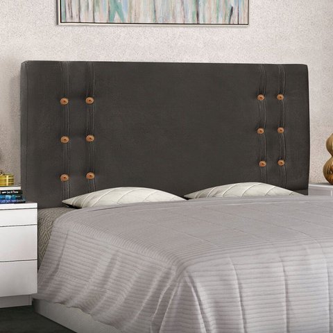 Cabeceira Casal Suede 140cm Gênova Cinza