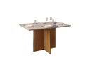 Ver imagem 1 de Mesa de Jantar Aura Retangular 4 Lugares com vidro Carvalho Europeu/Creme 120x90cm - DJ Móveis
