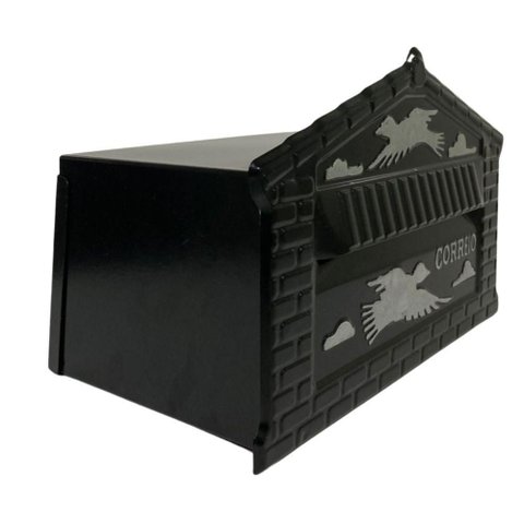 Caixa de Correios Pombinhos de Muro Grande 20x25x12cm Preto