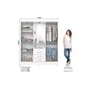 Ver imagem 3 de Quarto Completo Casal Guarda Roupa 4 Ptas B24 + Cômoda B700 Branco Henn