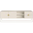 Ver imagem 5 de Rack para Sala de Estar TV 65 pol Industrial Orgânico Alek A03 Off White - Lyam Decor