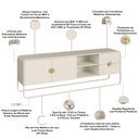 Ver imagem 7 de Rack para Sala de Estar TV 65 pol Industrial Orgânico Alek A03 Off White - Lyam Decor