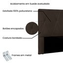 Ver imagem 4 de Cabeceira Casal Suede 140cm Aquilla Marrom