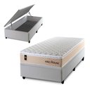 Ver imagem 1 de Cama Box Baú Solteirão Alford com Colchão Molas Ensacadas 96x203x73 Bege