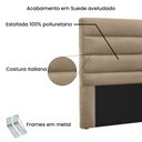 Ver imagem 4 de Cabeceira Casal Estofada Suede 160cm La Itáliana Bege