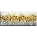 Ver imagem 2 de Quadro Pintura Tela ouro textura contemporânea 5229: 70cm (A) x 140cm (L)