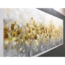 Ver imagem 5 de Quadro Pintura Tela ouro textura contemporânea 5229: 70cm (A) x 140cm (L)