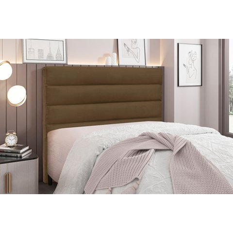 Cabeceira King Size Estofada Suede 195cm La Itáliana Marrom