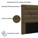 Ver imagem 4 de Cabeceira King Size Estofada Suede 195cm La Itáliana Marrom