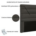 Ver imagem 4 de Cabeceira King Size Estofada Suede 195cm La Itáliana Cinza