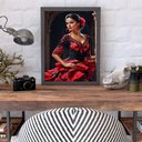 Ver imagem 2 de Quadro Umbanda Cigana Pombagira 24x18cm - com Vidro:madeira Preta