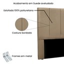 Ver imagem 4 de Cabeceira Solteiro Estofada Suede 90cm Ravenna Bege