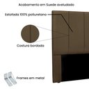 Ver imagem 4 de Cabeceira Solteiro Estofada Suede 90cm Ravenna Marrom