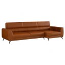 Ver imagem 2 de Sofá em Corino 344cm com Chaise 4 Lugares Pés em Metal Linha Premium Maximu