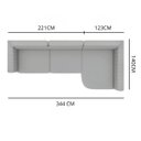 Ver imagem 7 de Sofá em Corino 344cm com Chaise 4 Lugares Pés em Metal Linha Premium Maximu