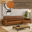Ver imagem 3 de Sofá em Corino 344cm com Chaise 4 Lugares Pés em Metal Linha Premium Maximu