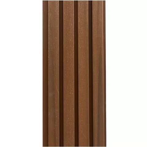 Painel Ripado Externo em Placa 21,9x290cm (3,17m²) WPC Amarelo/Teak B Casa Grassi