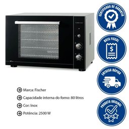 Forno Elétrico de Bancada Fischer Turbo Fast 80l com Air Convection e Air Fryer 220v 13687(15635) - 2