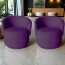 Ver mais imagens de Kit 2 Poltronas Decorativa Beatriz Orgânica Veludo Roxo