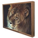Ver imagem 4 de Quadro Decorativo a Face do Leão em Moldura Caixa Tacolado Moldura Trad 1cm Branca com Vidro 20 X 30