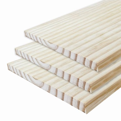 Kit 3 Tábuas de Pinus 100cm x 28cm x 2cm Prateleira de Madeira