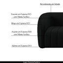 Ver imagem 4 de Conjunto Sala de Estar Sofá 252cm 3 Lugares e Poltrona Adam Veludo Preto G45 - Gran Belo Conjunto Ad