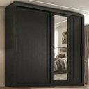 Ver imagem 2 de Guarda Roupa Casal 2 Portas de Correr com Espelho Trian 220 cm Preto Zanz