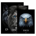 Ver imagem 3 de Kit 3 Quadro Decorativo Disciplina Execução Foco Leão Luxo Qualidade Premium 40x28cm