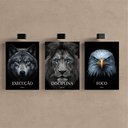Ver imagem 2 de Kit 3 Quadro Decorativo Disciplina Execução Foco Leão Luxo Qualidade Premium 40x28cm
