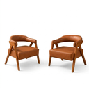 Ver imagem 1 de Kit 2 Poltronas Decorativa Veneza Tecido em Corino:Caramelo