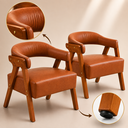 Ver imagem 5 de Kit 2 Poltronas Decorativa Veneza Tecido em Corino:Caramelo