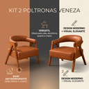 Ver imagem 2 de Kit 2 Poltronas Decorativa Veneza Tecido em Corino:Caramelo