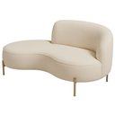 Ver imagem 1 de Sofá Curvo 2 Lugares 150cm Braço Esq. Thommy Pés Ouro Bouclé Off White - Nexta Casa