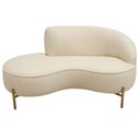 Ver imagem 5 de Sofá Curvo 2 Lugares 150cm Braço Esq. Thommy Pés Ouro Bouclé Off White - Nexta Casa