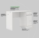 Ver imagem 5 de Mesa Escrivaninha Home Office Quarto Sala Escritorio 1 Porta 1 Gaveta Morada Cor Branco