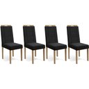 Ver imagem 1 de Kit 4 Cadeiras de Cozinha 2cad150ea 4 Un Eucalipto/suede Preto A038 - Kappesberg