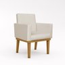 Kit 04 Poltronas Decorativa Reforçada Oferta Courino Balaqui Cor:Bege - 2