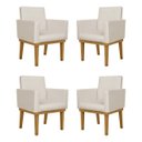 Ver imagem 1 de Kit 04 Poltronas Decorativa Reforçada Oferta Courino Balaqui Cor:Bege