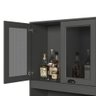 Armário de Cozinha 5 Portas e 3 Gavetas Diamond Chumbo / Concreto - Nicioli - 5