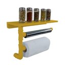 Ver imagem 2 de Suporte De Parede Porta Papel Toalhas E Prateleira Para Temperos Cozinha Estilo Industrial Amarelo